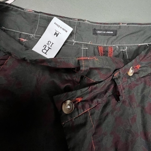 R13 Shorts Liberty of London Asymmetrical Button Fly Floral Tree Print Pants π³ - Picture 15 of 16